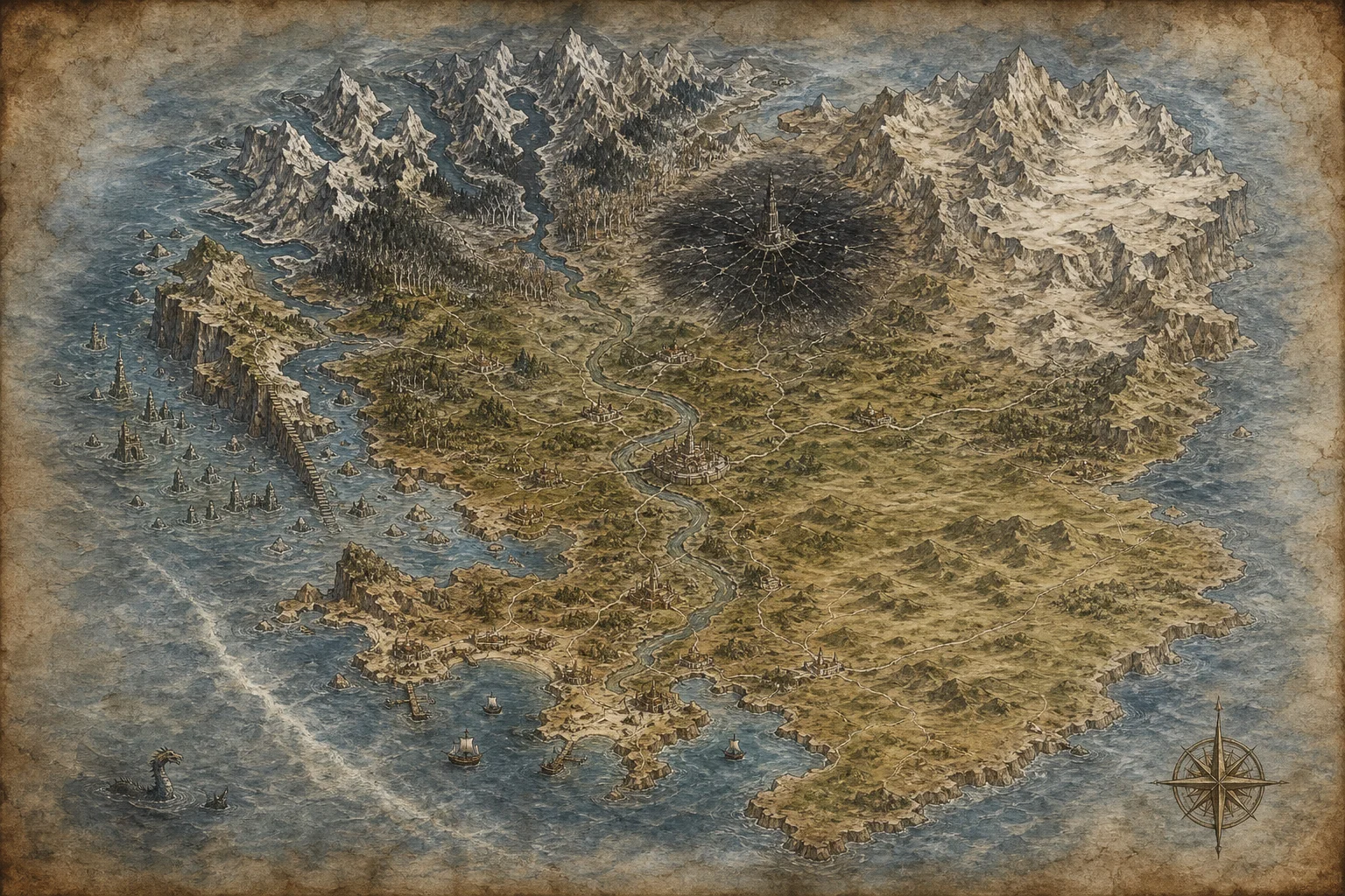 Painted map of the Reach